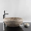 Silver Travertine Circled Round Washbasin