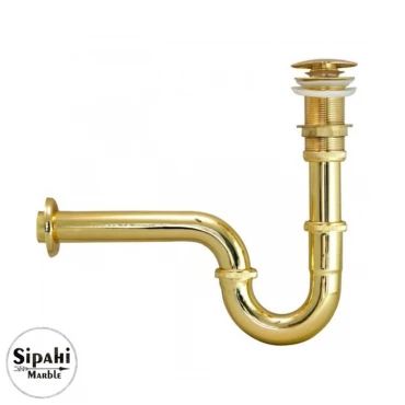Gold Plated Pop-Up Sink Siphon Set