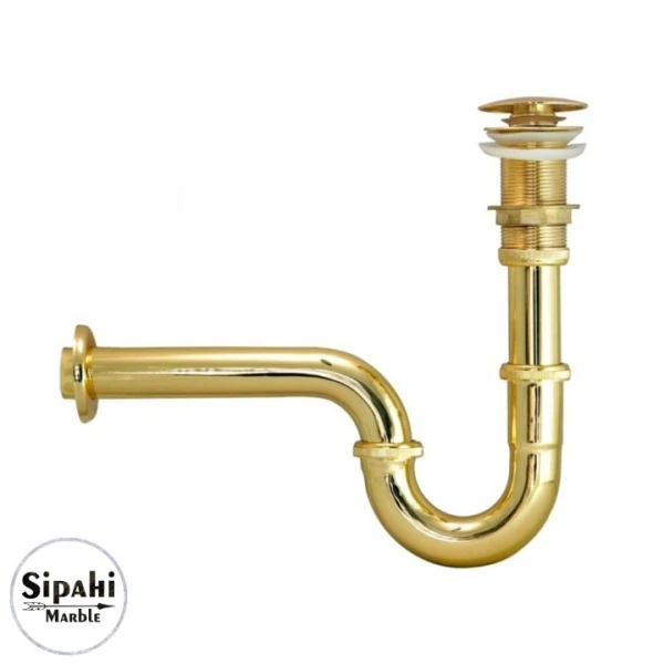 Gold Plated Pop-Up Sink Siphon Set