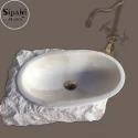 Beige Marble Curved Washbasin