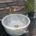 Gray Marble V Design Bowl Washbasin